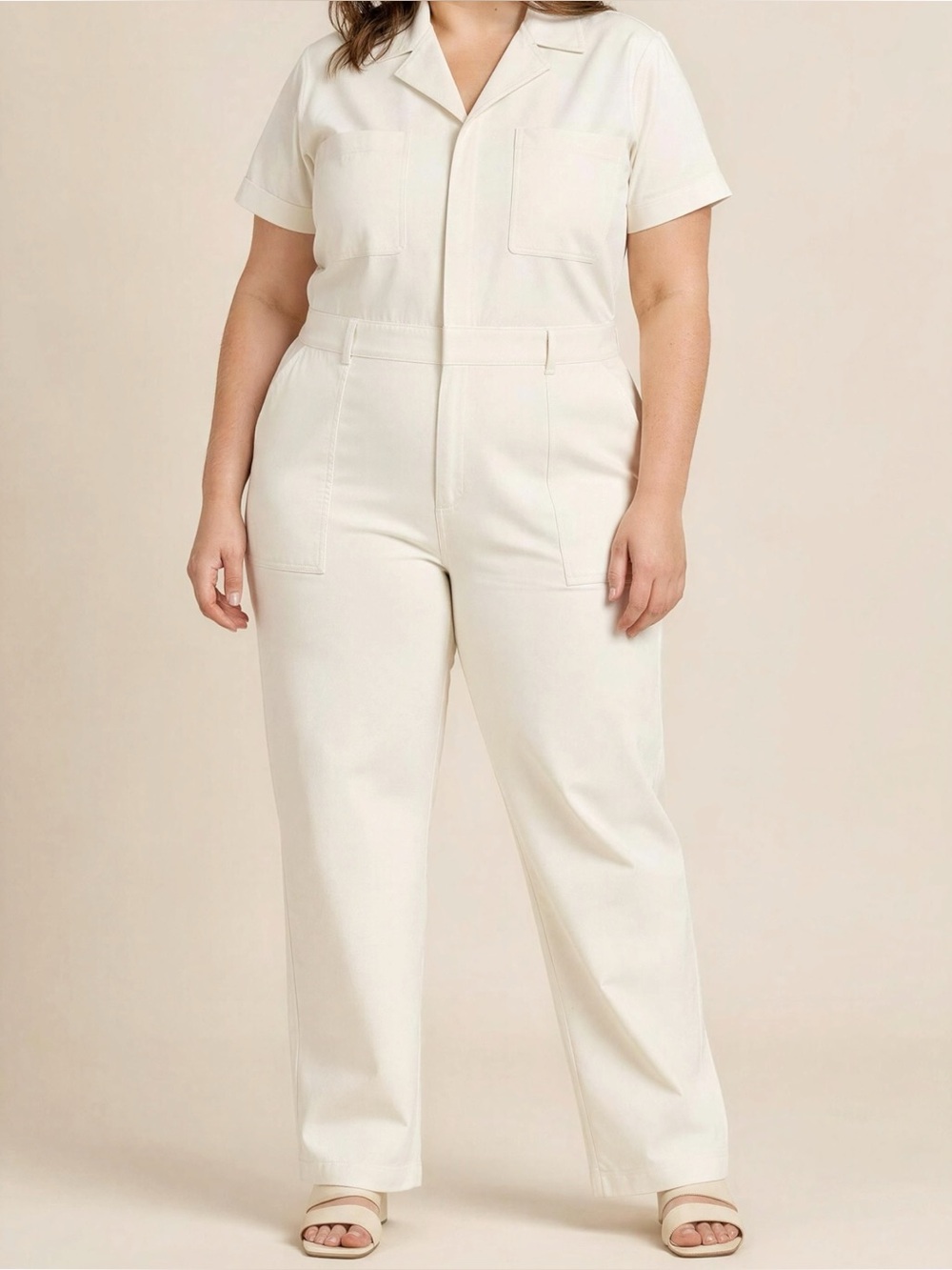 BIG BUD PRESS Short Sleeve Jumpsuit, Vintage Tee White, XL